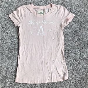 NWOT Abercrombie & Fitch Pink Logo Tee